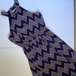 Candies Maxi Dress Navy With Zig Zag Pattern Size Medium